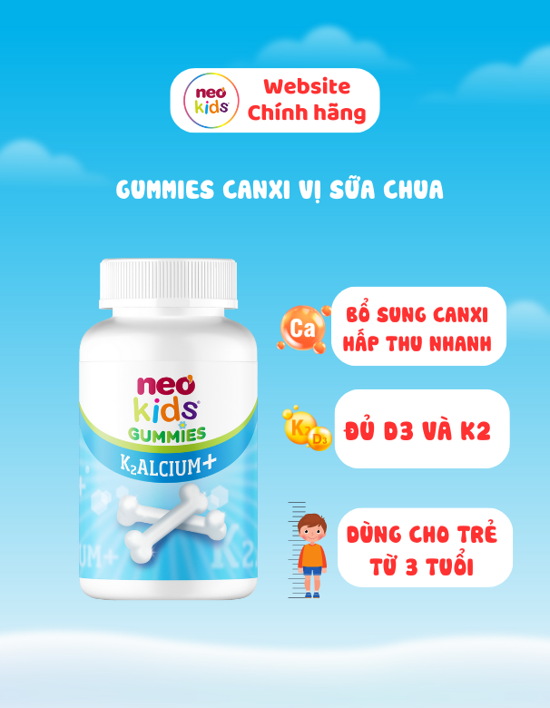 TPBVSK Gummies Canxi Neo Kids - Canxi cho bé vị sữa chua