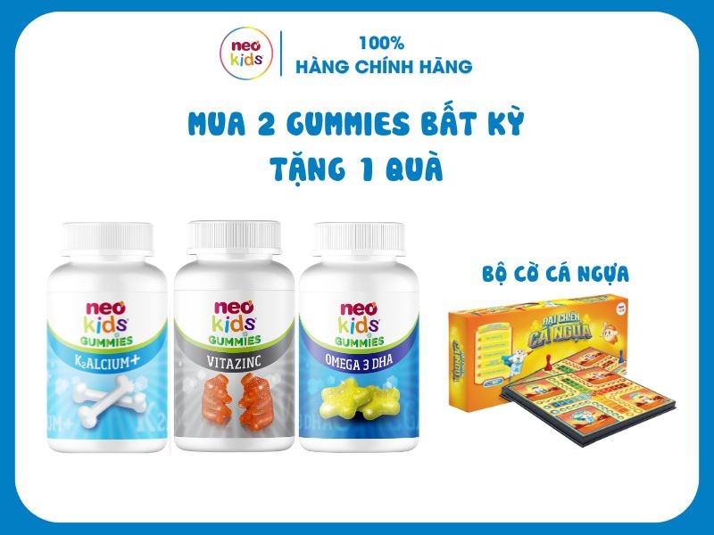 TPBVSK Neo Kids Gummies Kẽm hữu cơ con gấu - Hỗ trợ bé ăn ngon, tăng cường sức đề kháng - MS: 3