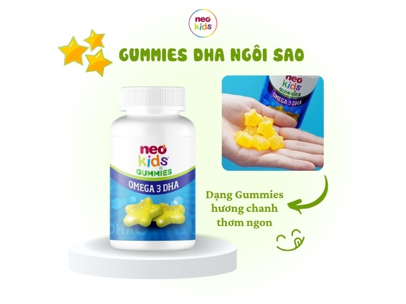 TPBVSK Gummies NeoKids DHA - DHA cho bé thông minh, ghi nhớ tốt - MS: 3